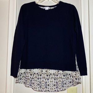 Club Monaco Wool Sweater w/silk underlay S